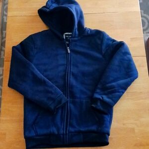 Boys Sportswear Solid Black Lined Hoodie. SIZE LARGE.